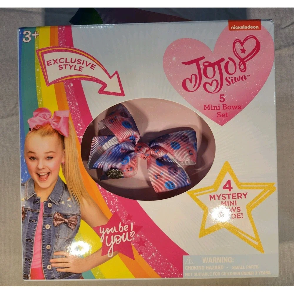 Nickelodeon JoJo Siwa 5 Mini Bow Set & Sequin Pillow Keychain Mystery Pack